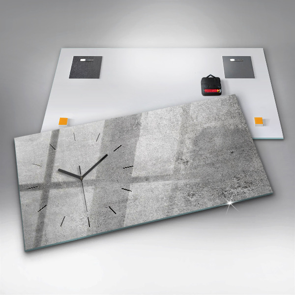 Glass wall clock rectangular Raw wall
