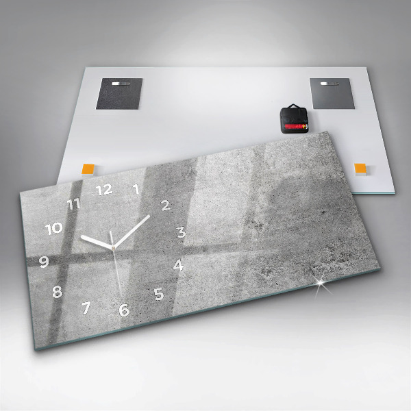 Glass wall clock rectangular Raw wall