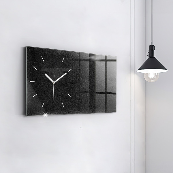 Glass wall clock rectangular Dark rock
