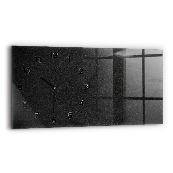 Glass wall clock rectangular Dark rock