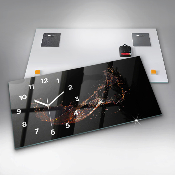 Glass wall clock rectangular Spilled drink