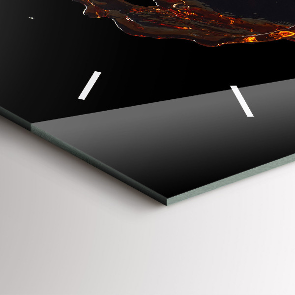 Glass wall clock rectangular Spilled drink