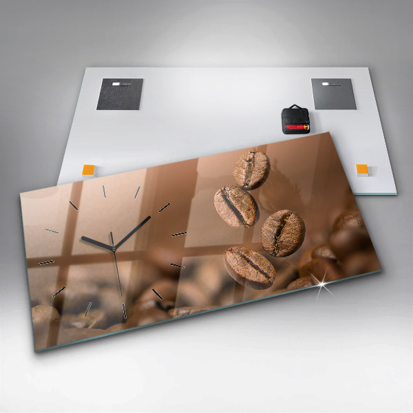 Glass wall clock rectangular Abstract colors