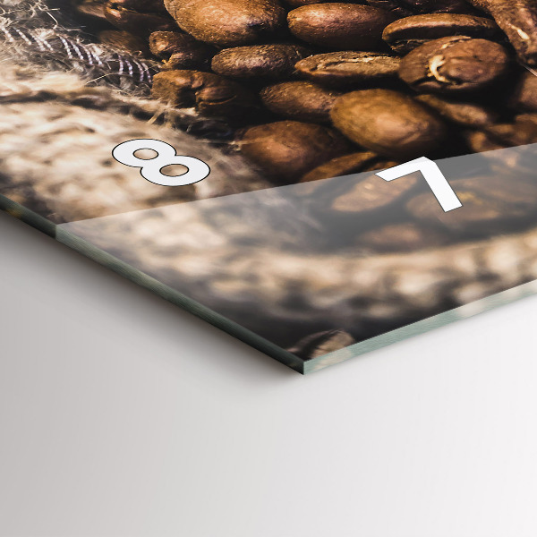 Glass wall clock rectangular Bags of coffee