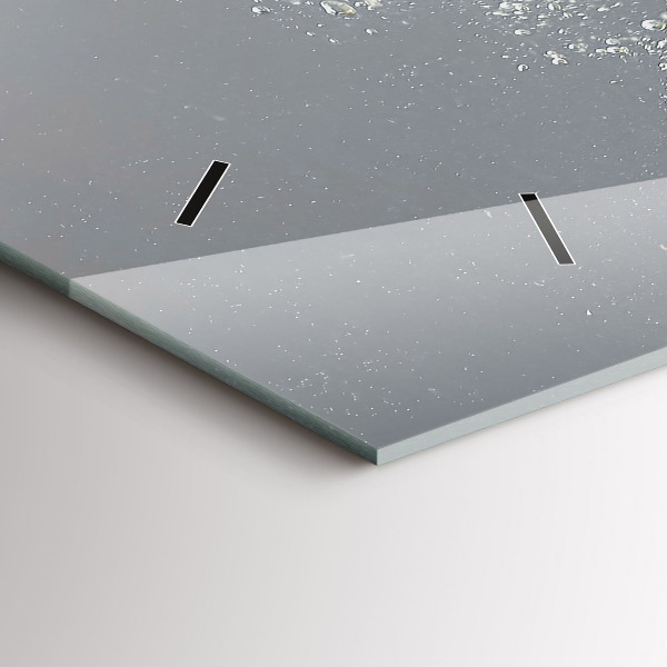 Glass wall clock rectangular Citrus in water