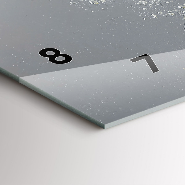 Glass wall clock rectangular Citrus in water