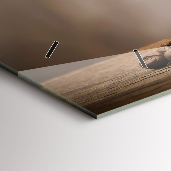 Glass wall clock rectangular A cup of coffee