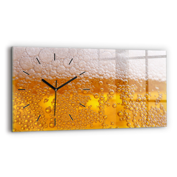 Glass wall clock rectangular Beer