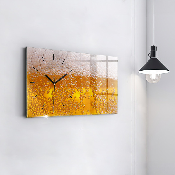 Glass wall clock rectangular Beer