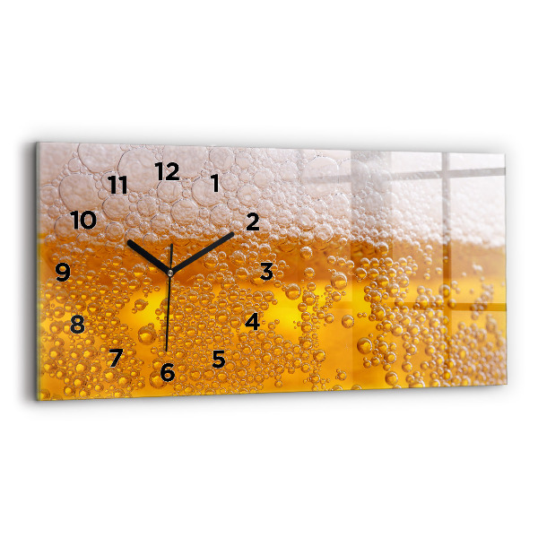 Glass wall clock rectangular Beer