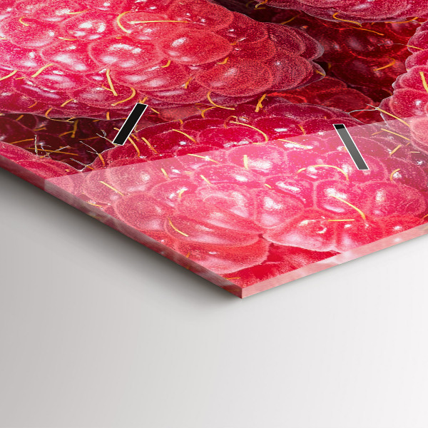 Glass wall clock rectangular Blueberries and raspberries