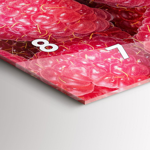 Glass wall clock rectangular Blueberries and raspberries