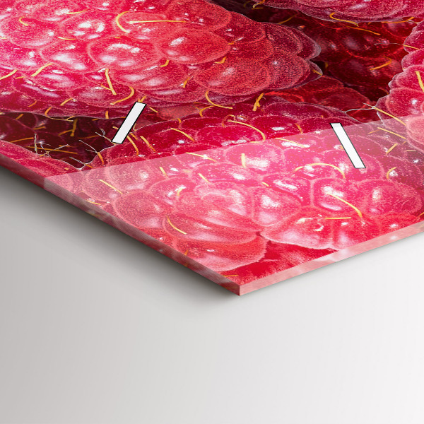 Glass wall clock rectangular Blueberries and raspberries