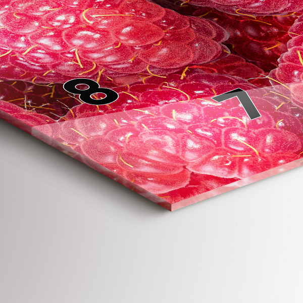 Glass wall clock rectangular Blueberries and raspberries