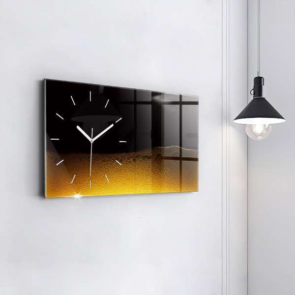 Glass wall clock rectangular Orange juice