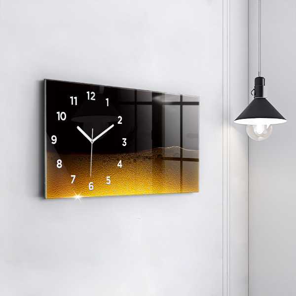 Glass wall clock rectangular Orange juice