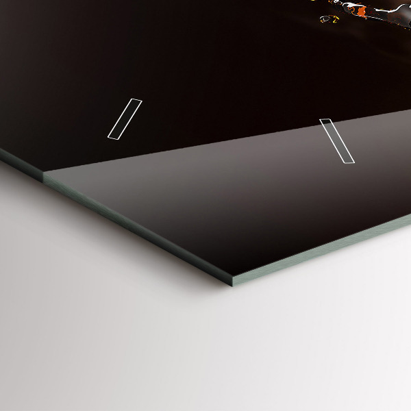 Glass wall clock rectangular Hot coffee