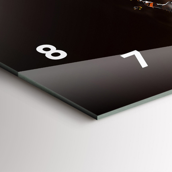 Glass wall clock rectangular Hot coffee