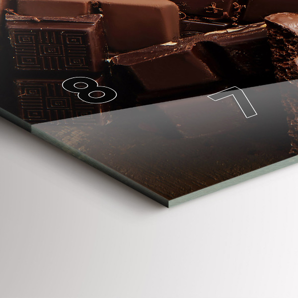 Glass wall clock rectangular Chocolate bars