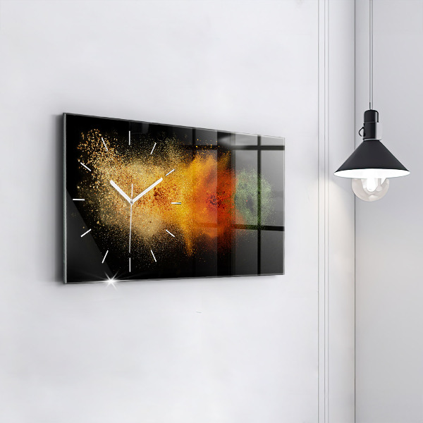 Glass wall clock rectangular Spices scattered
