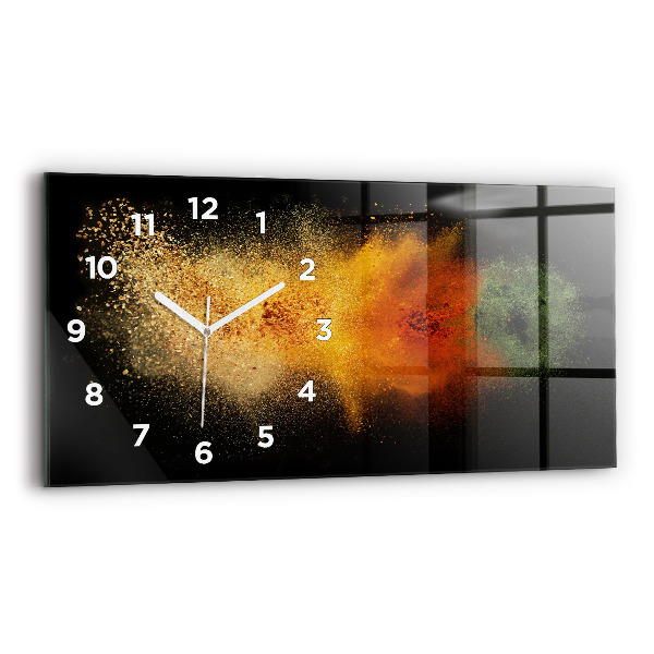 Glass wall clock rectangular Spices scattered