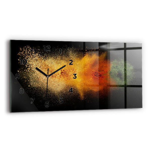 Glass wall clock rectangular Spices scattered