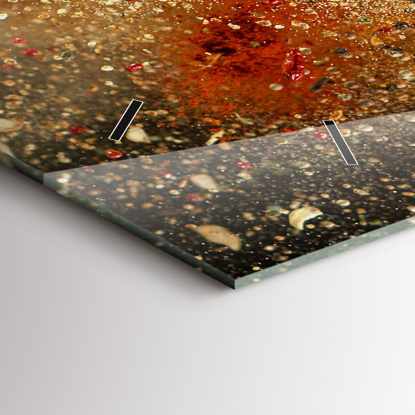 Glass wall clock rectangular Spice abstraction