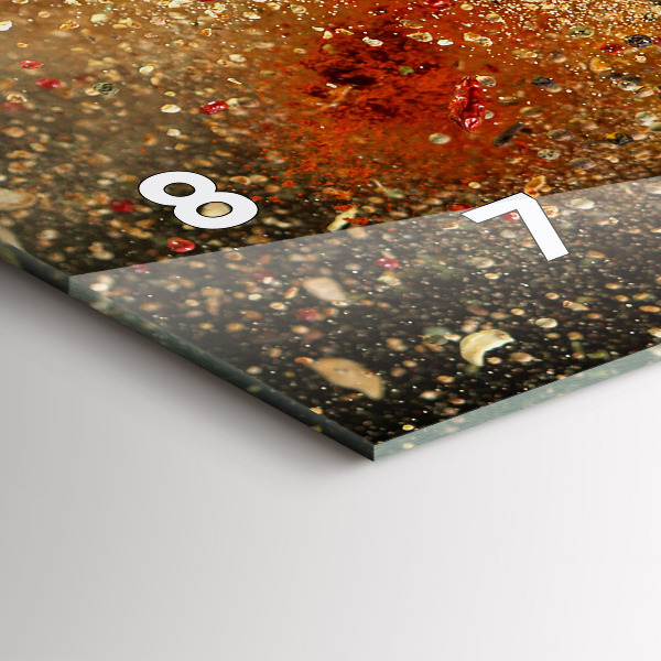 Glass wall clock rectangular Spice abstraction