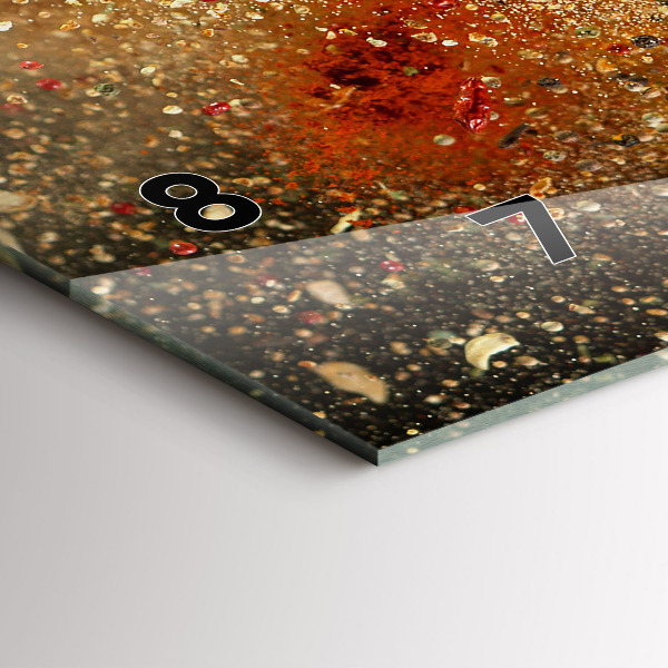 Glass wall clock rectangular Spice abstraction