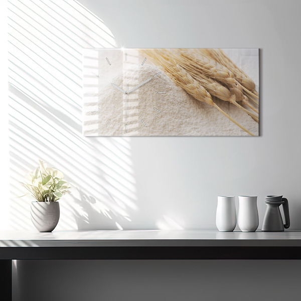 Glass wall clock rectangular Flour