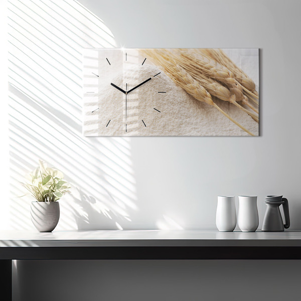 Glass wall clock rectangular Flour