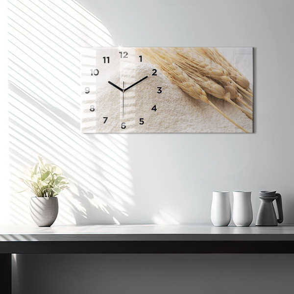 Glass wall clock rectangular Flour