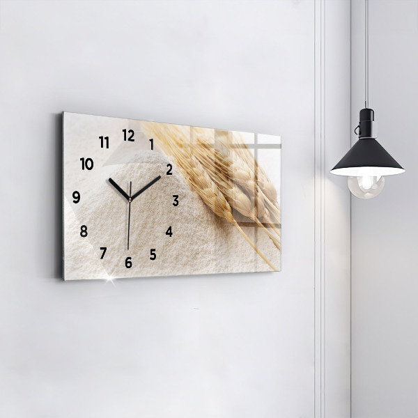 Glass wall clock rectangular Flour