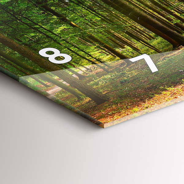 Glass wall clock rectangular Forest sunrise
