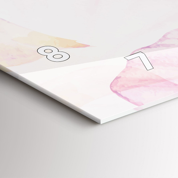 Glass wall clock rectangular Watercolor petals