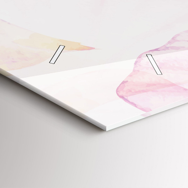Glass wall clock rectangular Watercolor petals