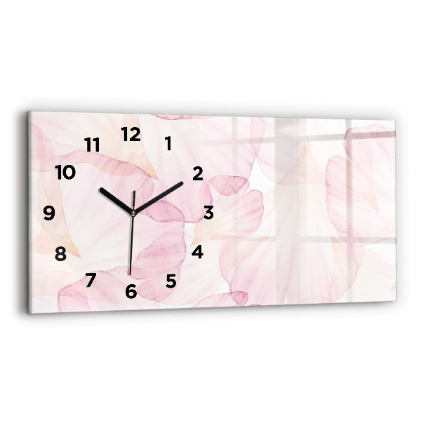 Glass wall clock rectangular Watercolor petals