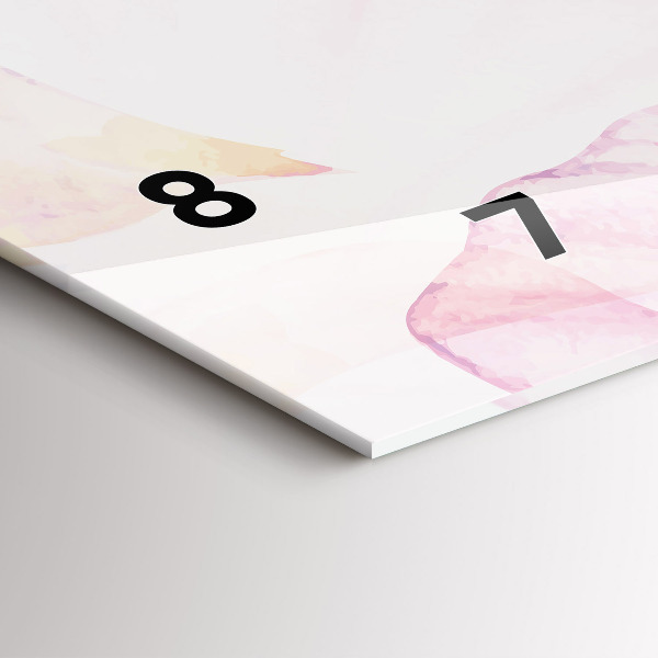 Glass wall clock rectangular Watercolor petals