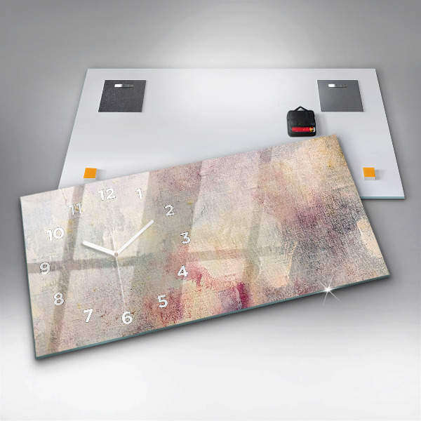 Glass wall clock rectangular Painted abstraction