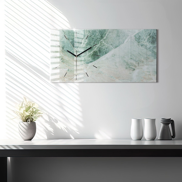 Glass wall clock rectangular Marble Stone Texture