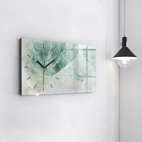 Glass wall clock rectangular Marble Stone Texture
