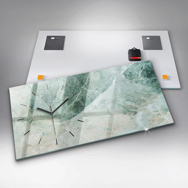 Glass wall clock rectangular Marble Stone Texture