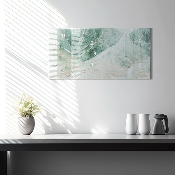 Glass wall clock rectangular Marble Stone Texture