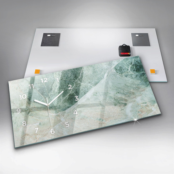 Glass wall clock rectangular Marble Stone Texture