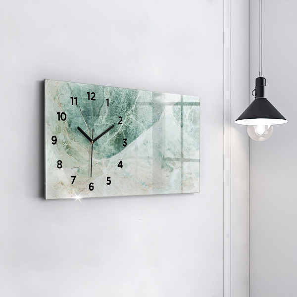 Glass wall clock rectangular Marble Stone Texture