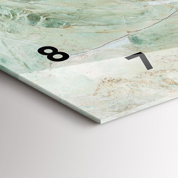 Glass wall clock rectangular Marble Stone Texture