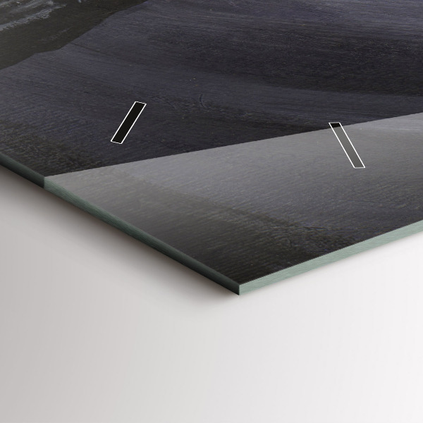 Glass wall clock rectangular Raven in the moonlight