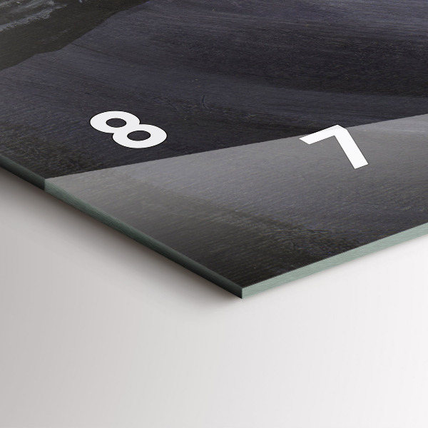 Glass wall clock rectangular Raven in the moonlight