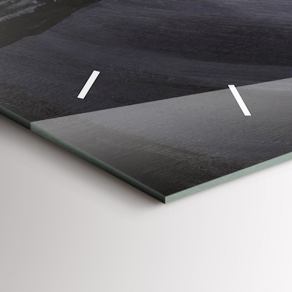 Glass wall clock rectangular Raven in the moonlight