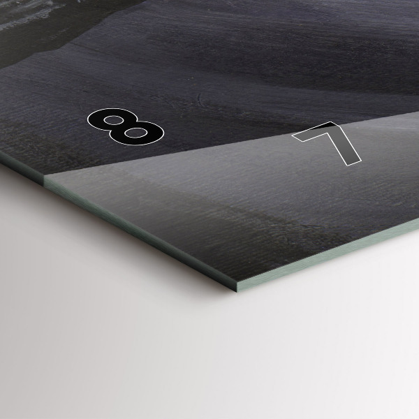 Glass wall clock rectangular Raven in the moonlight